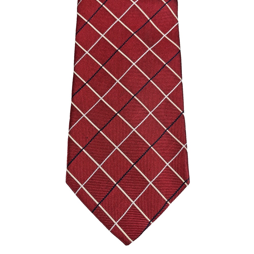 Brooks Brothers Makers Mens Neck Tie Red Plaid Classic Professional